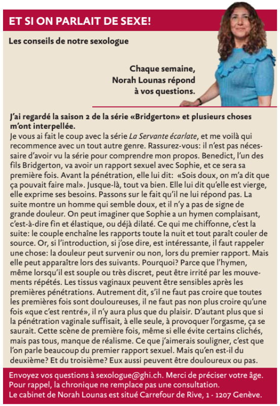 Premiers rapports et douleurs